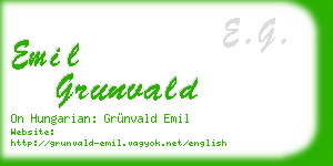 emil grunvald business card
